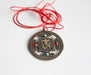 Om & Double Dorjee White Metal Tibetan Mandala Pendant - nepacrafts