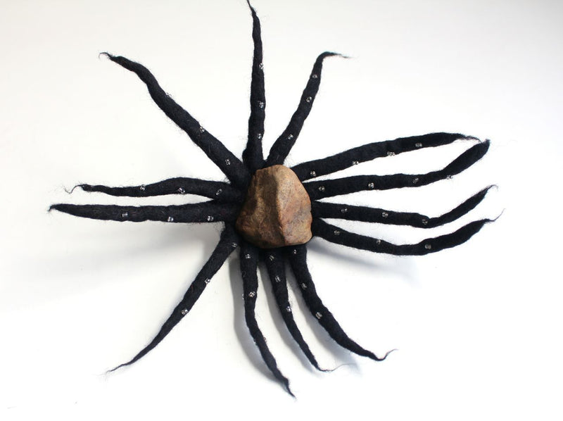 Black Urchin Merino Wool Felt Hair Band - nepacrafts