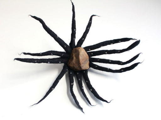 Black Urchin Merino Wool Felt Hair Band - nepacrafts