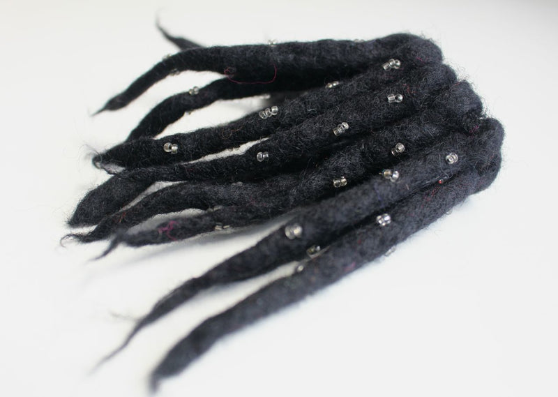 Black Urchin Merino Wool Felt Hair Band - nepacrafts