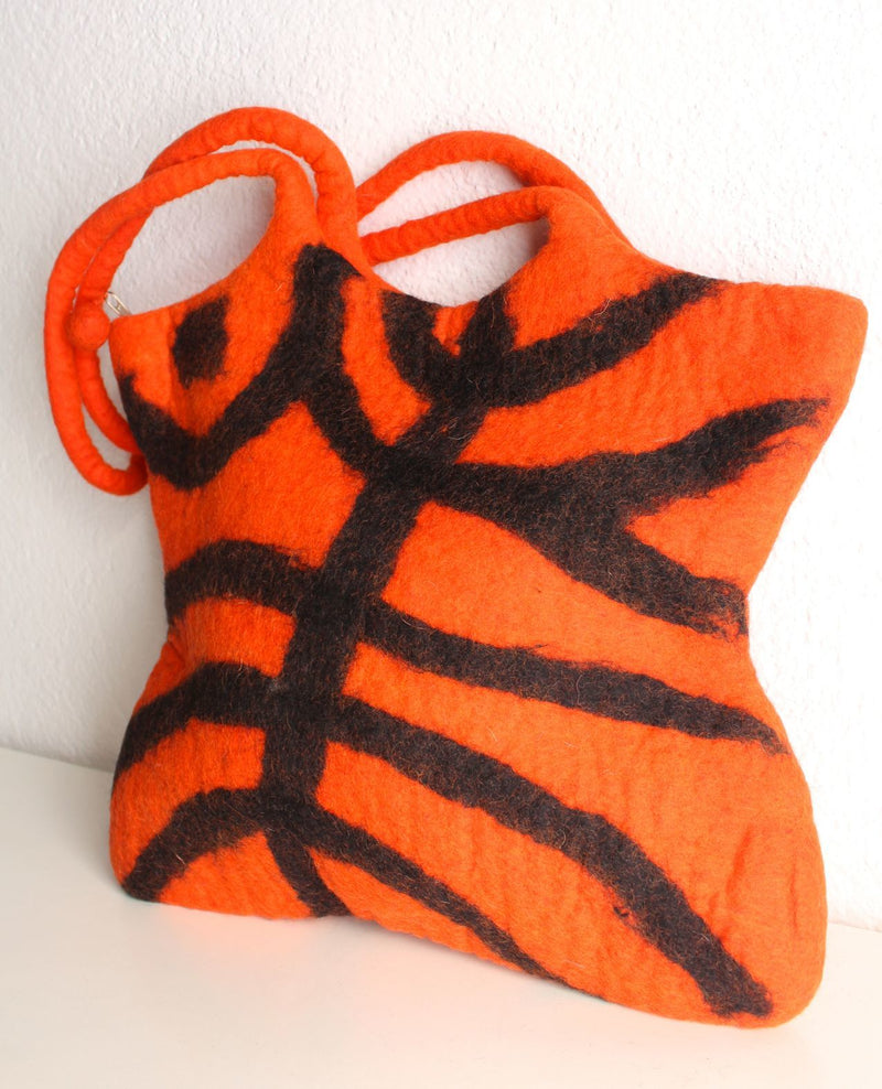 Tiger Print Felt Tote - nepacrafts