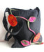 Black Felt Flower Tote Bag - nepacrafts
