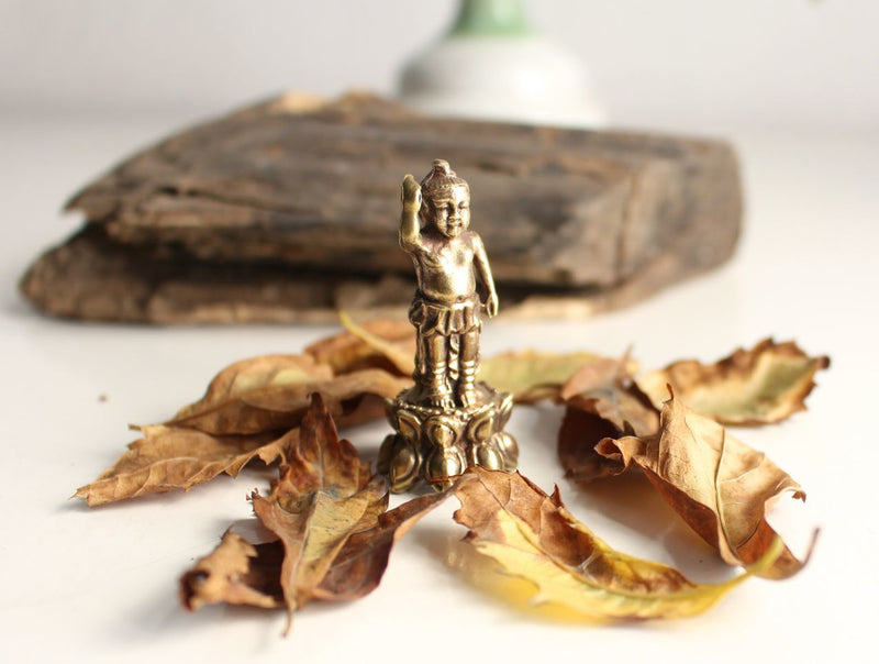 Tiny Standing Lotus Baby Buddha - nepacrafts