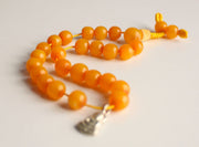 Faux Amber Wrist Mala with Buddha Charm - nepacrafts