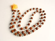 Rudraksha and Crystal 108 Prayer Mala - nepacrafts