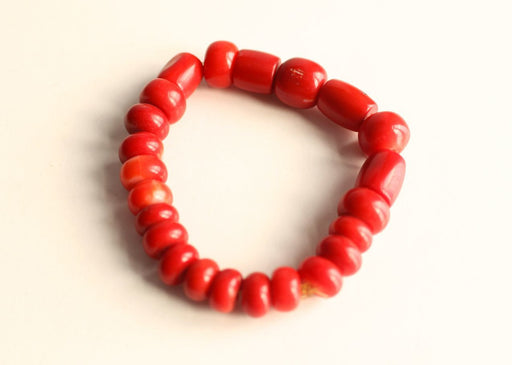 Red Coral Stretchable Wrist Mala - nepacrafts