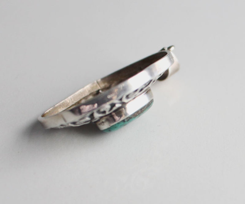 Tibetan Silver Pendant with Turquoise - nepacrafts