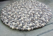 Natural River Pebbles Felt Rug, 100 cm Felt Wool Pebble Rug, 5cm Felt Balls - nepacrafts