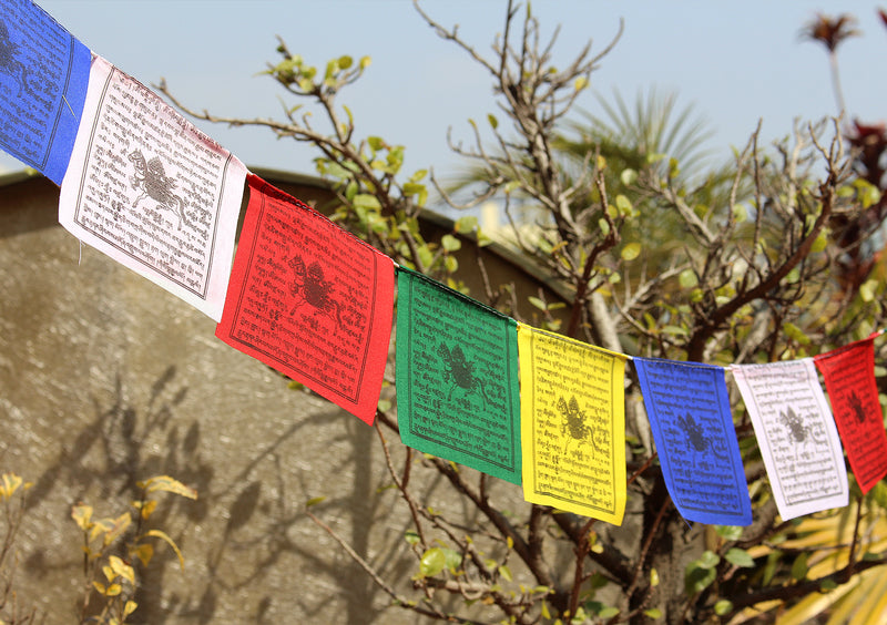 Set of 5 Mini Windhorse Tibetan Prayer Flags
