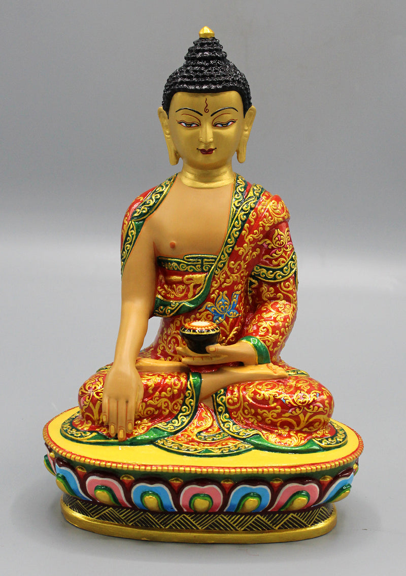 Hand Painted Gold Plated Shakyamuni Buddha Statue