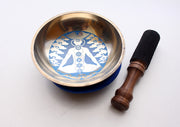 Seven Chakra Painted Singing Bowl Set with Blue Silk Brocade Gift Box - nepacrafts