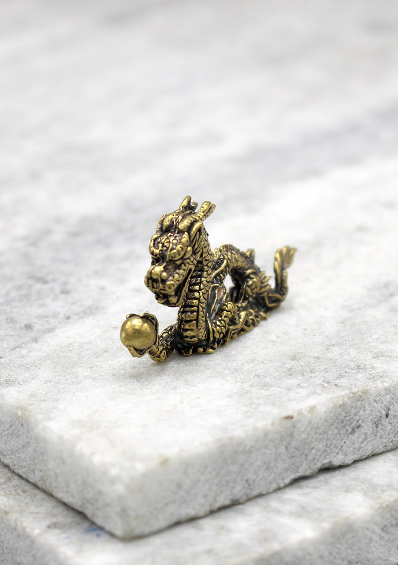 Fine Carving Brass Dragon Mini Statue