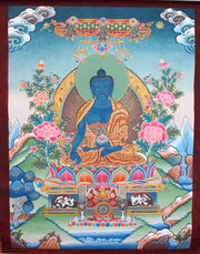 Medicine Buddha Thangka Nepal 55x43cm - nepacrafts