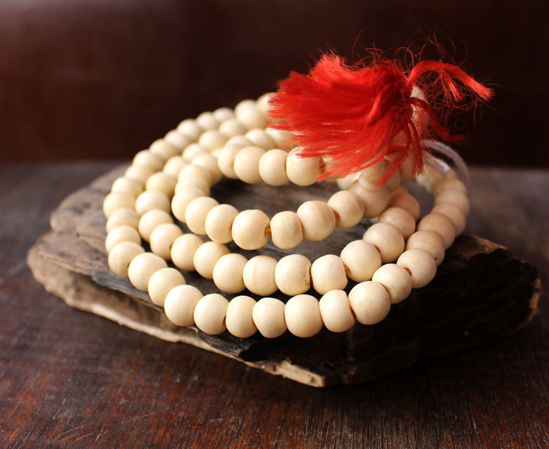 White Bone Tibetan Prayer Mala - nepacrafts