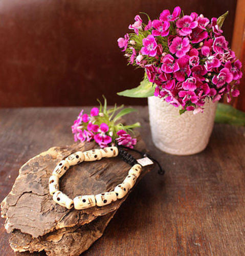 Hand carved Skull Beads Wrist Mala - nepacrafts
