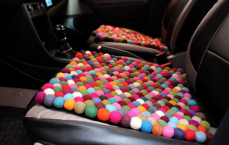 Colorful Rainbow Felt Balls Mat - nepacrafts