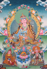 Traditional Buddhist Thangka of Guru Rinpoche 53X43cm - nepacrafts