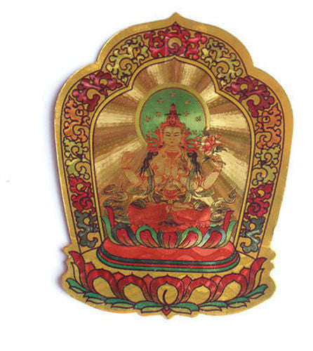 Golden Tibetan Deity Stickers - nepacrafts