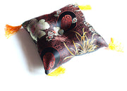 Gold Flower Singing Bowls Cushion - nepacrafts