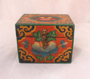 Tibetan Lucky Symbols Decorative Wooden Box - nepacrafts
