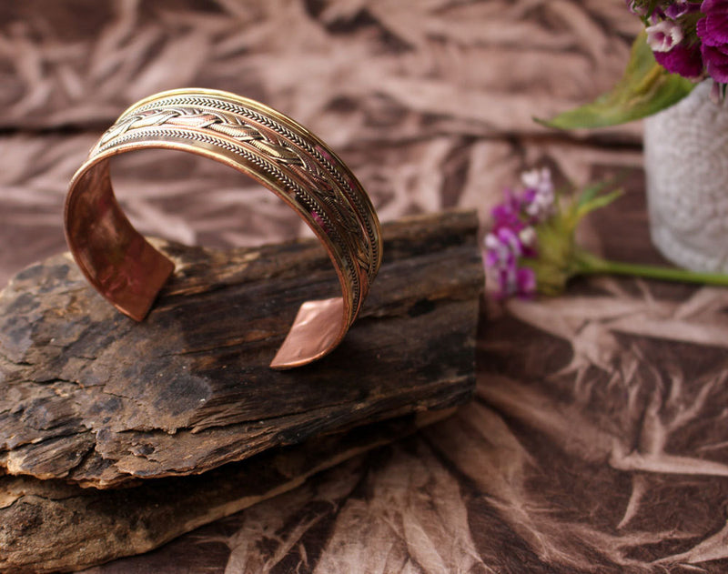 Three Metal Astrological Bangle - nepacrafts
