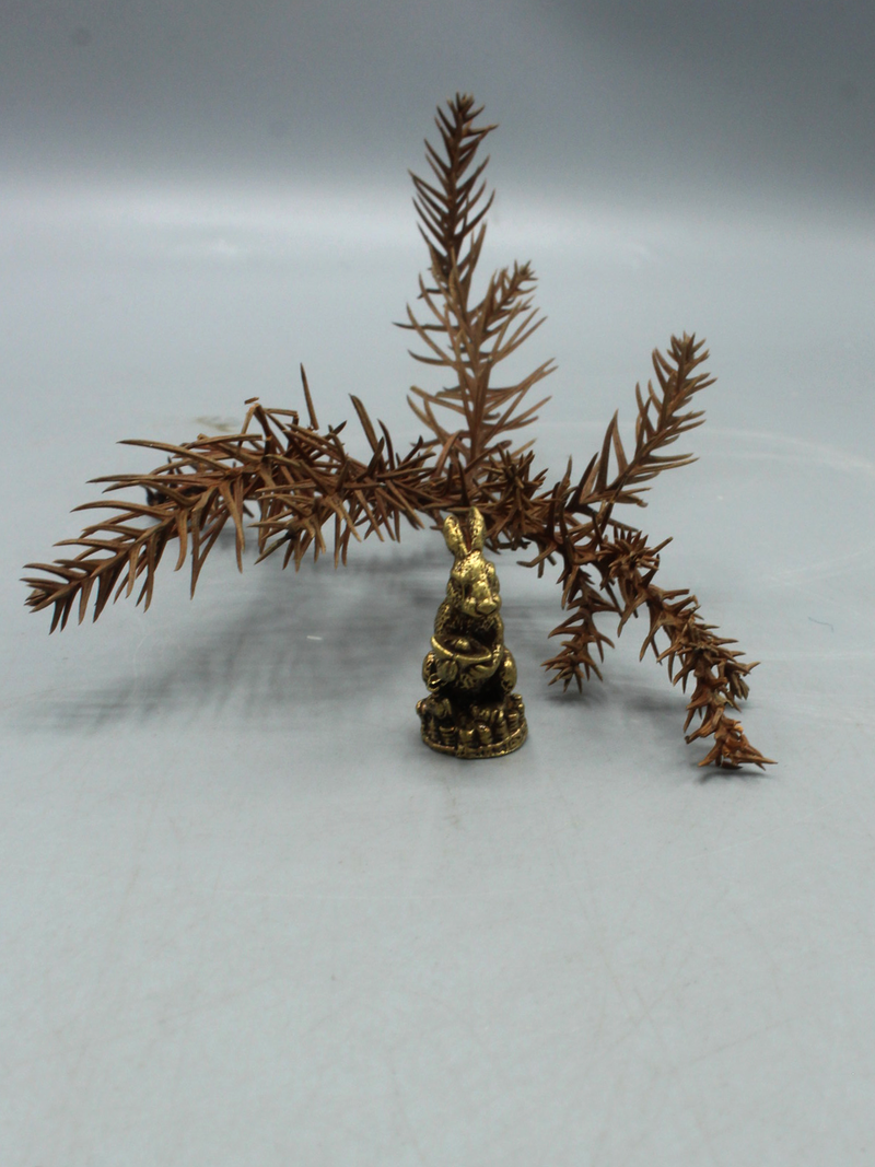 Brass Standing Rabbit Mini Statue