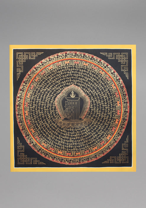 Tibetan Kalachakra 10 Line Mantra Mandala Thangka Painting