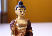 Check Carved Gold Plated Shakyamuni Buddha Statue 6" High - nepacrafts
