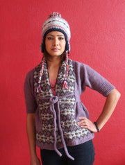 Woolen Snow Flake Design Sherpa Hat - nepacrafts