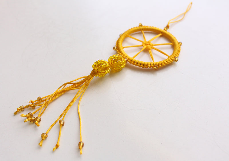 Charming Wheel of Life Car Hanging Decorated with Glass Beads - nepacrafts