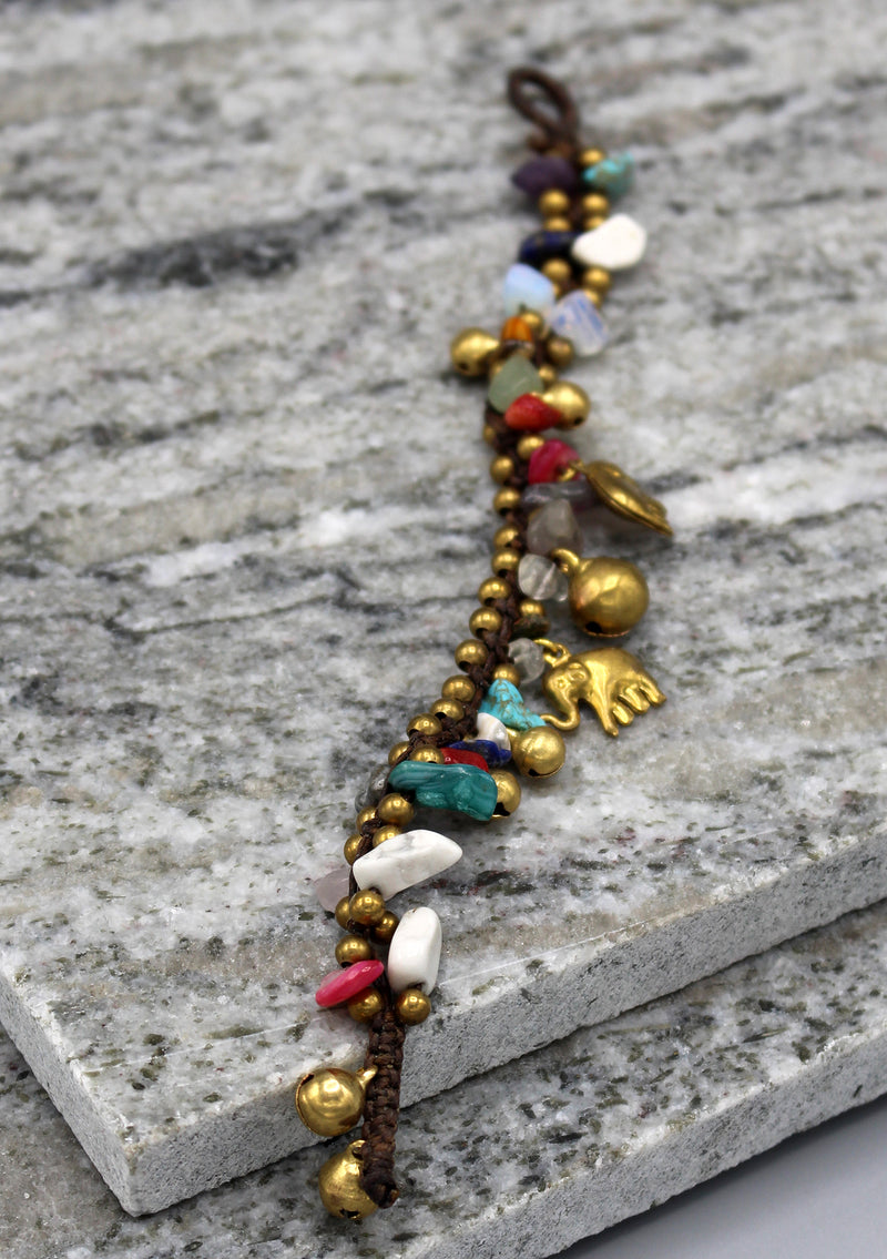 Multicolor Baby Girl Brass Bell Anklet - nepacrafts