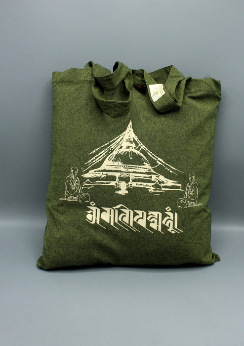 Boudhanath Organic Green Tote Bag Nepal