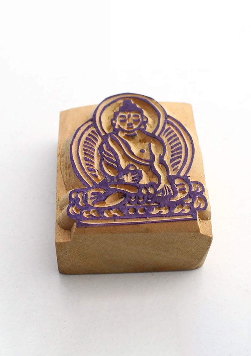 Shakyamuni Buddha Prayer Flags Wooden Block Print