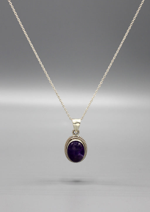 Charming Amethyst Inlaid Sterling Silver Pendant - nepacrafts