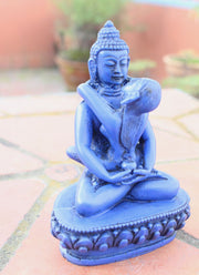 Blue Buddha Shakti Yab Yum Resin Statue 5 inch High - nepacrafts