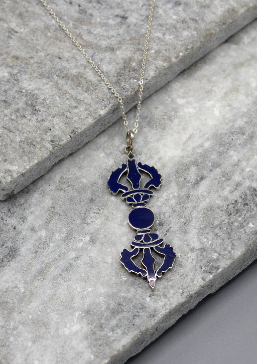 Lapis Dorjee Sterling Silver Pendant - nepacrafts