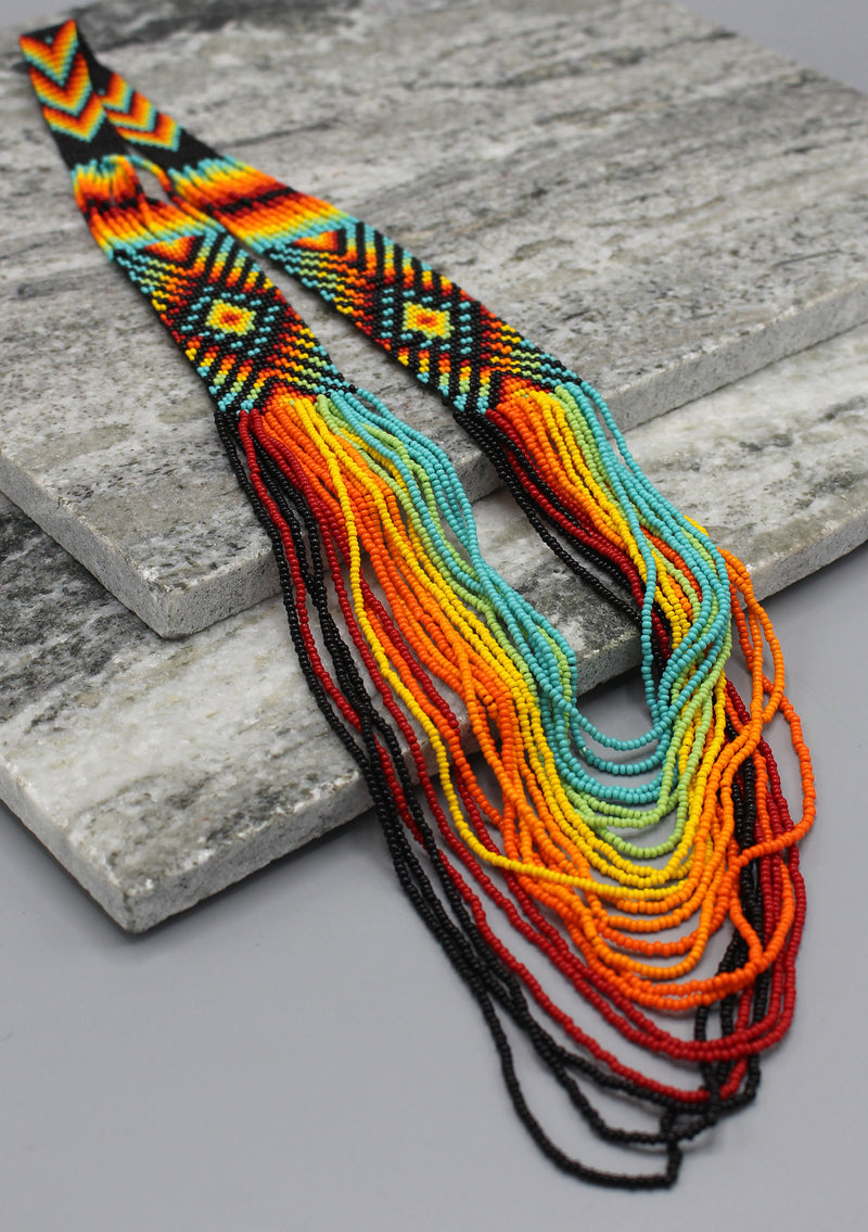 Bright Multi-Layer Glass Beads Trendy Necklace - nepacrafts