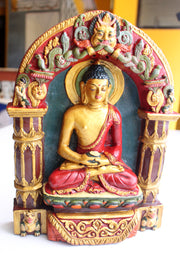 Amitabh Buddha Clay Wall Hanging from Nepal - nepacrafts
