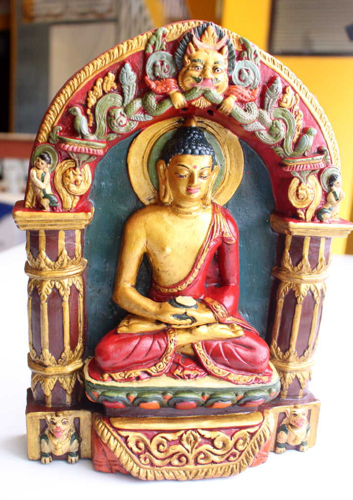 Amitabh Buddha Clay Wall Hanging from Nepal - nepacrafts