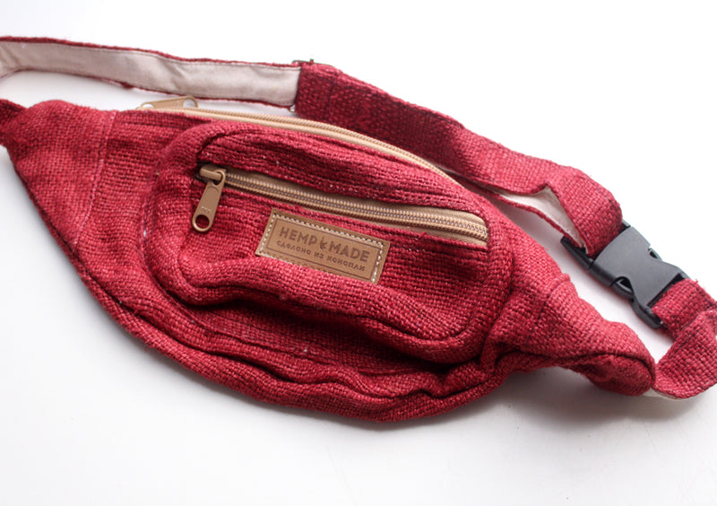 Maroon Hemp Fanny Pack - nepacrafts