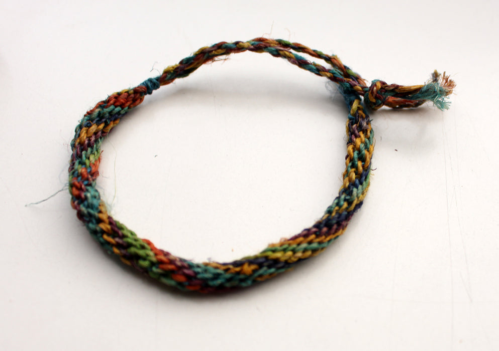 Multicolor Thick Hemp Braided Unisex Wrist Bracelet - nepacrafts