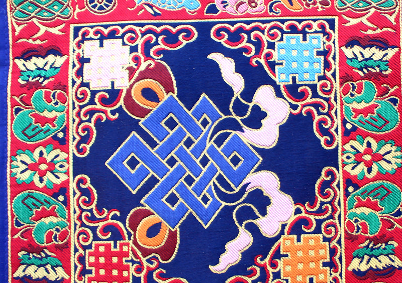 Tibetan Buddhist Brocade Endless Knot Placemat/Altar Cloth - nepacrafts