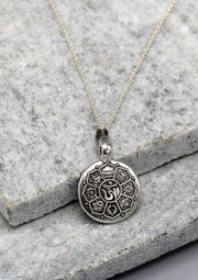 Tibetan Mandala and 8 Auspicious Symbol Carving Pendant - nepacrafts