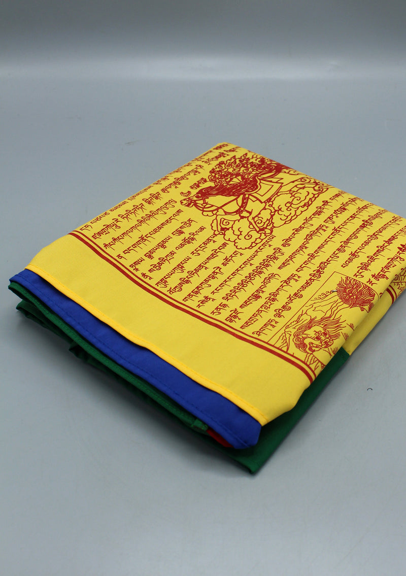 Vertical Mixed Deities Tibetan Prayer Flags Color Print