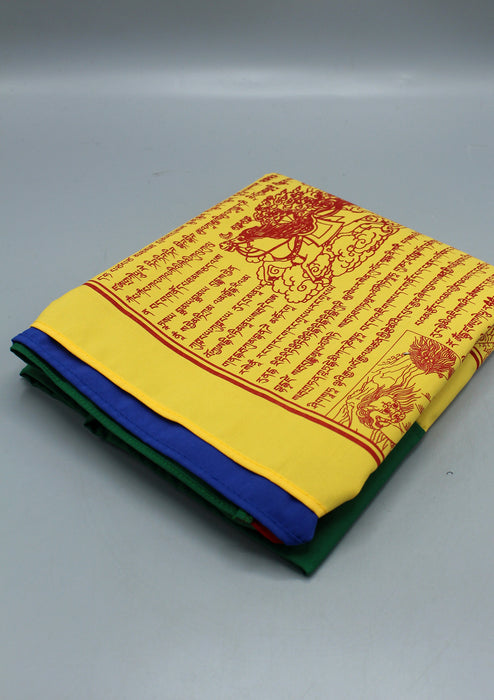 Vertical Mixed Deities Tibetan Prayer Flags Color Print