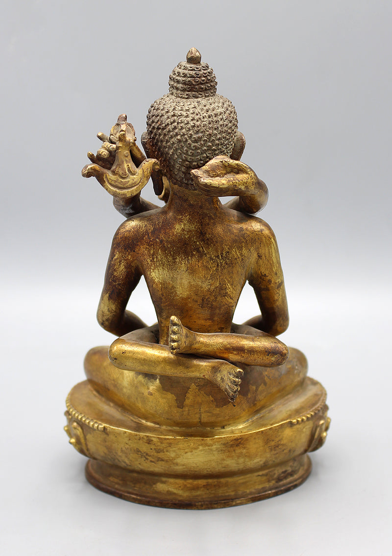 Gold Plated Samantabhadra BodhiSattva Statue