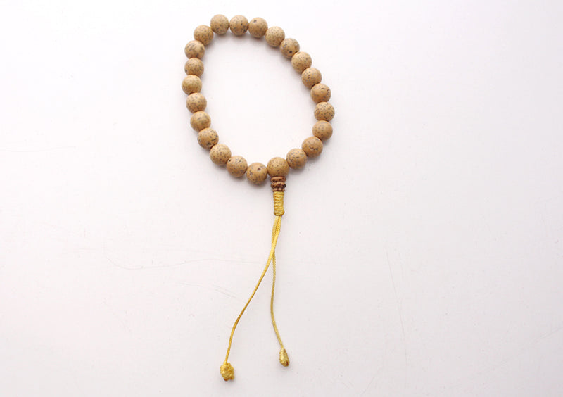 Adjustable Off White Lotus Seeds Wrist Mala