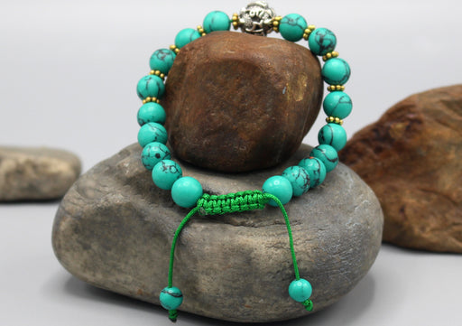 Turquoise Beads Tibetan Charm Bracelet - nepacrafts