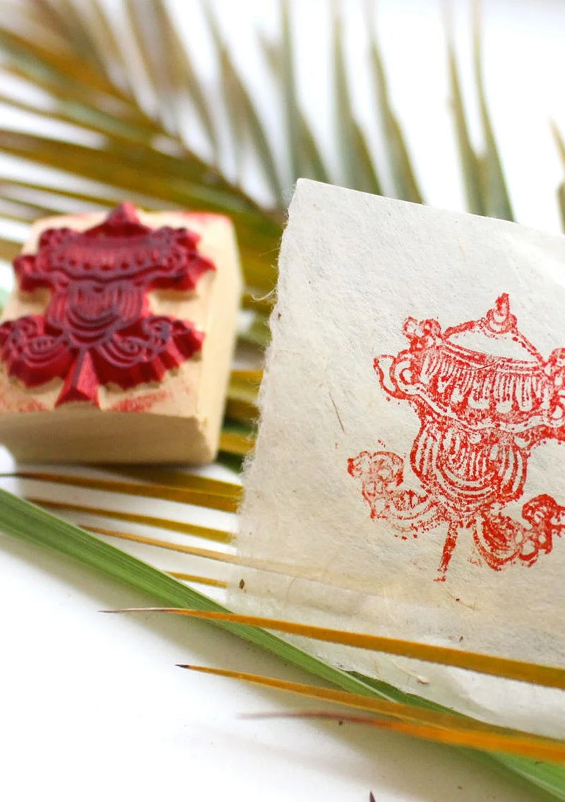 Auspicious Parasol Wooden Stamp