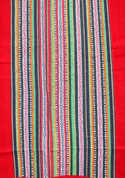 Red Soft Velvet Border Bhutanese Fabric Cotton Door/Wall Hanging Curtain - nepacrafts